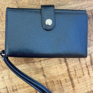 Coach Metallic Midnight Dark Blue Wristlet NWT